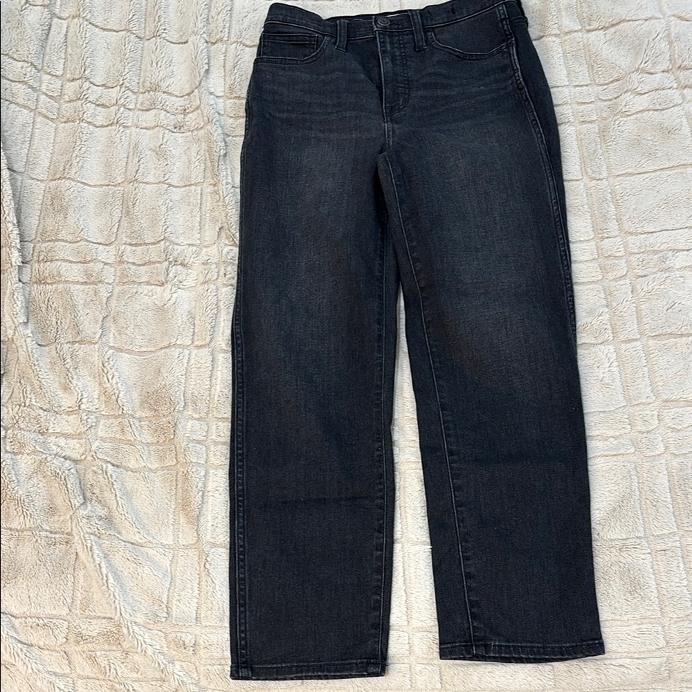 EUC madewell high rise slim straight size 26 jeans (richgrove wash)